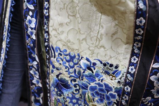 A Chinese pleated silk cape, converted from a skirt